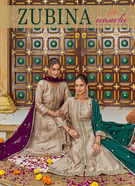Zubina By Aanchi Vichitra Silk Kurti With Bottom Dupatta Suppliers In India
